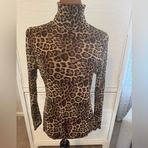SHEIN tiger, print, long sleeve, sheer turtleneck size XL